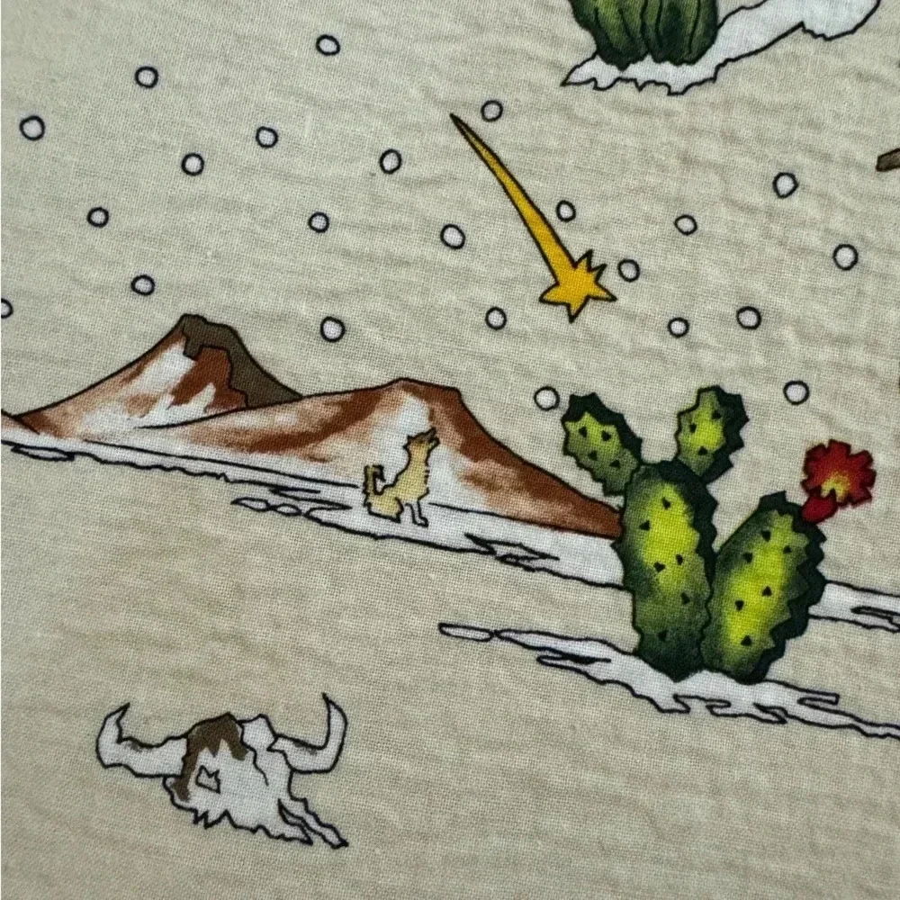 VTG Southwestern Christmas Coyote Placemats Set of 3 Native American Cactus 90s